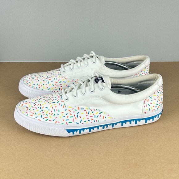 Sperry Striper II CVO Sprinkles Ice Cream Mens 13 White Blue Multicolor Low Top - Picture 1 of 10